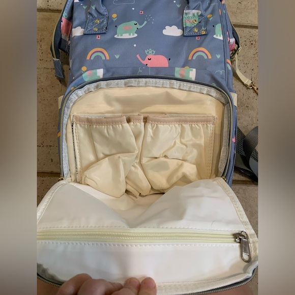 Cute Elephant Rainbow Insulated Diaper Bag Backpack - Picture 4 of 11